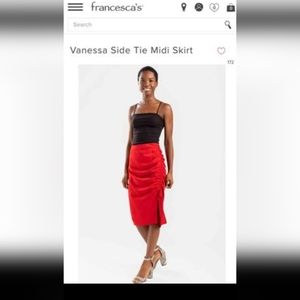 Trick by Franchesca Vanessa side tie midi red skirt